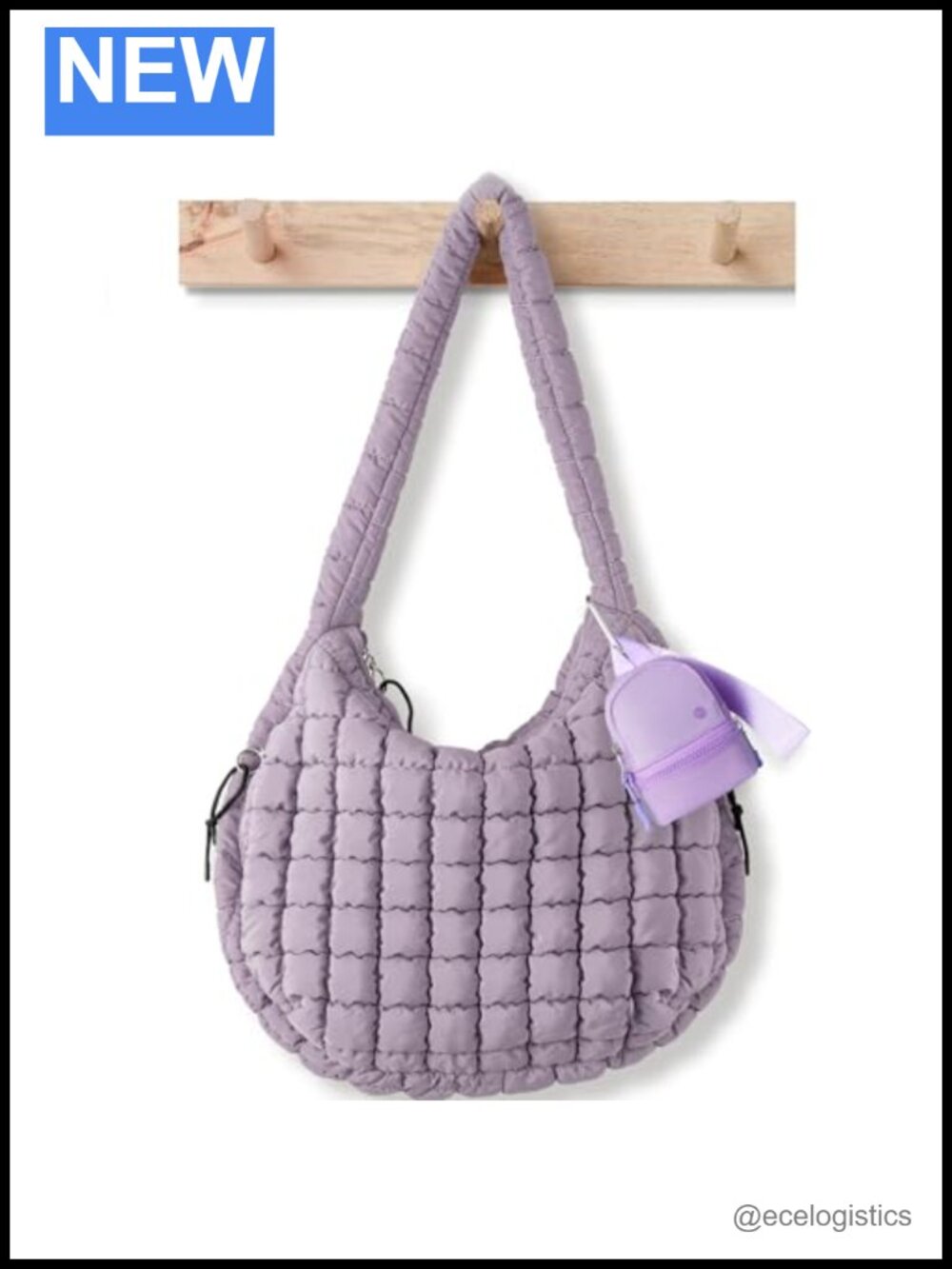 Faux Leather Puffer Tote Bag Hobo Handbag Mini Backpack Keychain Wristlet Pouch